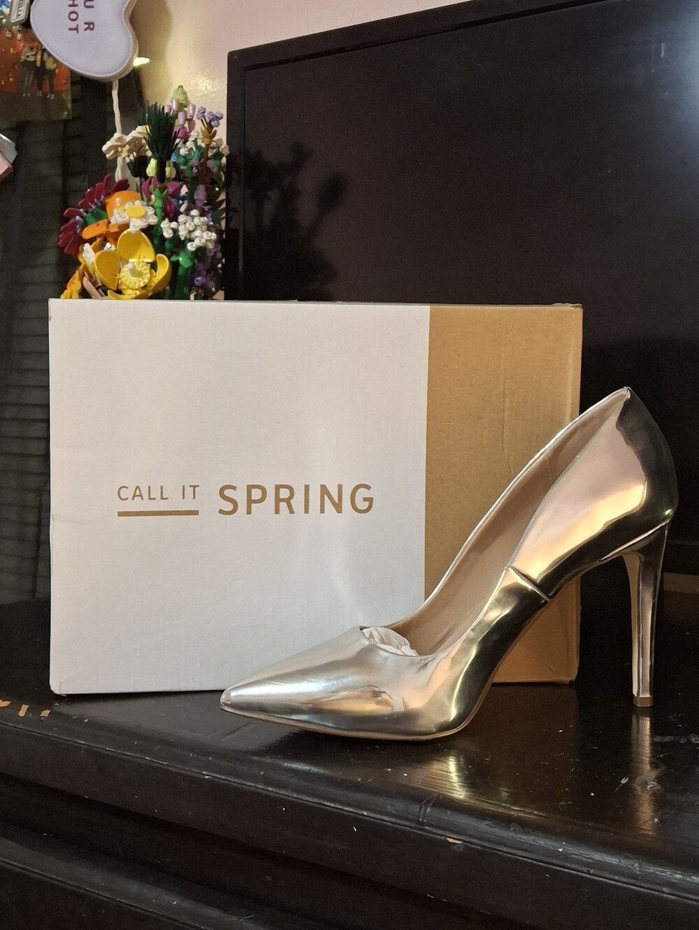 Call It Spring Metallic Silver Pointed-Toe Stiletto Pump